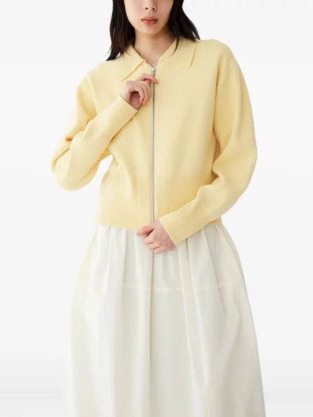 Kołnierzykowy kardigan Studio Tomboy żółty