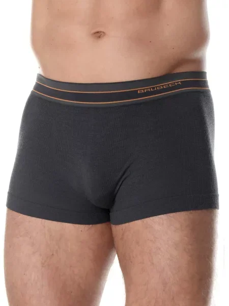 Bokserki z wełną merino Brubeck ACTIVE WOOL szare