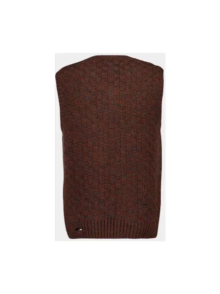 Sweter Mm6 Maison Margiela bez rękawów brązowy