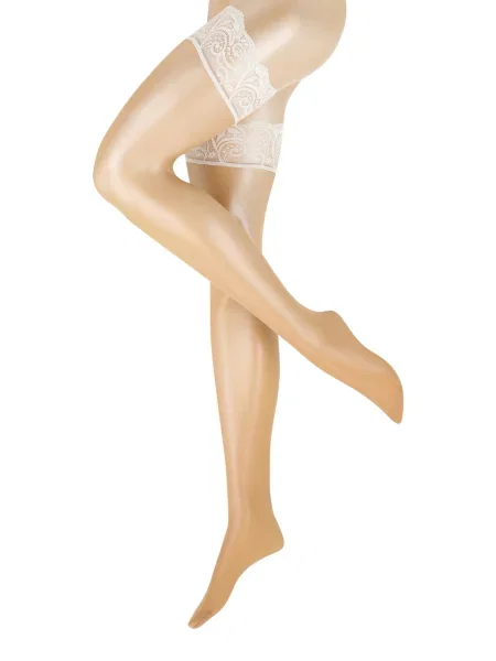 FALKE Ciorapi fin Matt Deluxe STU maro cappuccino alb