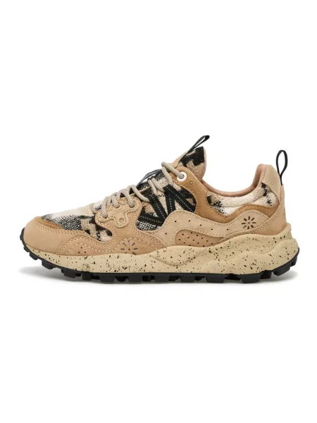 Sneakersy Flower Mountain skórzane w kwiatki brązowe