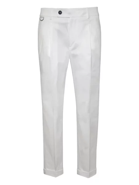 Plisované kalhoty Low Brand bílé
