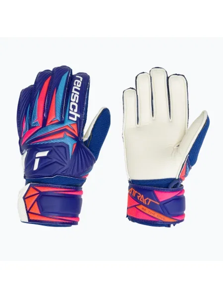 Kesztyűk kapus gyerek Reusch Attrakt Solid Junior sharp blue/white/shocking orange. Méret: fehér
