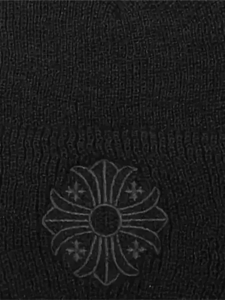 Căciulă Chrome Hearts cu motiv cu inimi negru