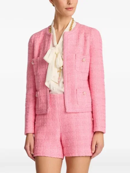 Kurtka Weill Paris tweedowa pleciona różowa