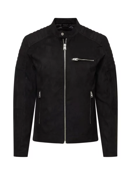 Jakna iz umetnega usnja Only & Sons črna