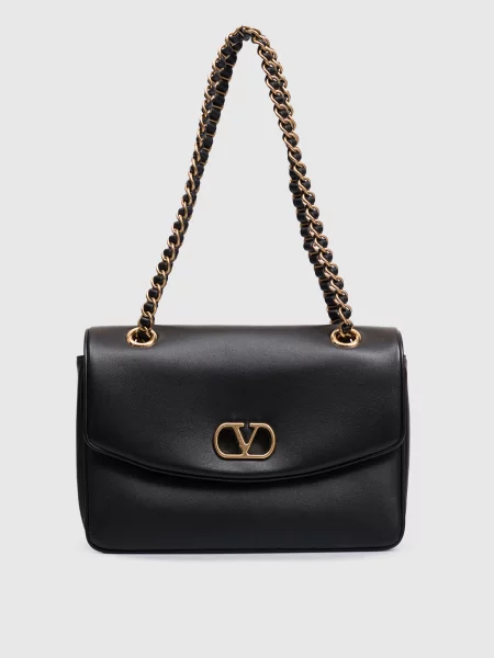 Кожаная сумка Valentino черная