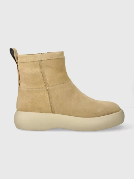 Велурени боти Vagabond Shoemakers JANICK с равна подметка с изолация бежово