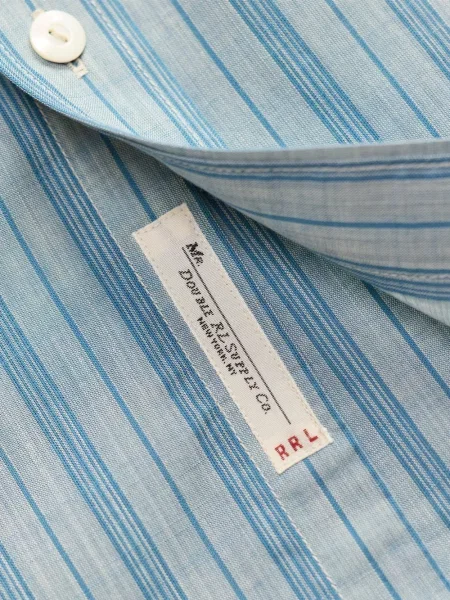 Ριγέ μακρύς πουκάμισο Ralph Lauren Rrl μπλε