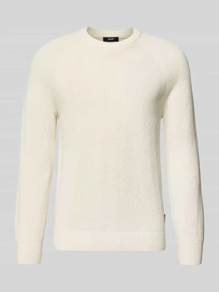 Sweter Nowoczesny Fit z czystej bawełny model Nadion' Joop! Collection biały