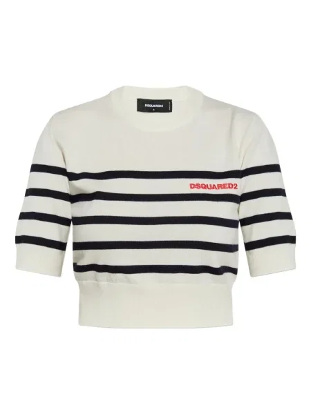 Tricou Dsquared2 cu broderie alb