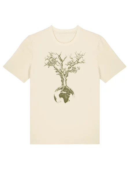 Life-Tree Póló Organic Fairwear Weltenbaum természetes fehér