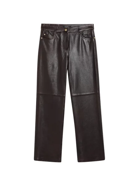 Pantaloni 's Max Mara din piele maro