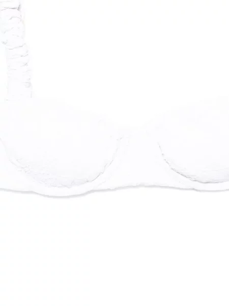 Haftowany bikini Farm Rio w kwiatki biały