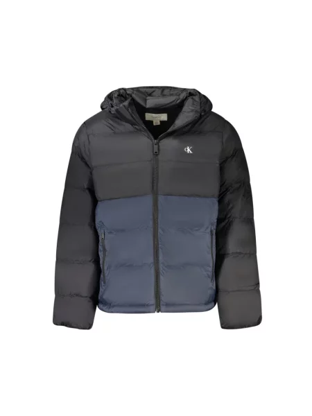 Kurtka jeansowa Calvin Klein Jeans z kapturem czarna