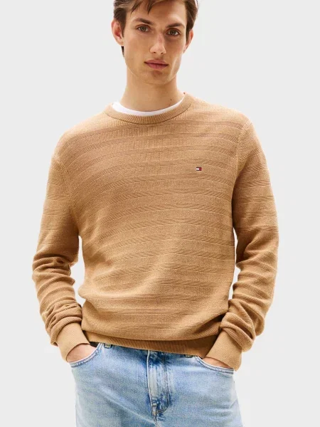 Смугастий светр Tommy Hilfiger бежевий