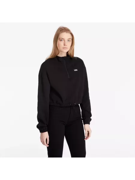 Hanorac din fleece Vans din fleece de jumătate de fermoar negru