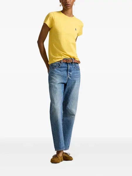 Vunena majica Polo Ralph Lauren s okruglim izrezom iznad koljena narančasta
