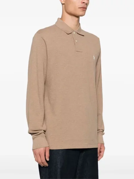 Fleecové zúžené polotričko Polo Ralph Lauren s výšivkou černé