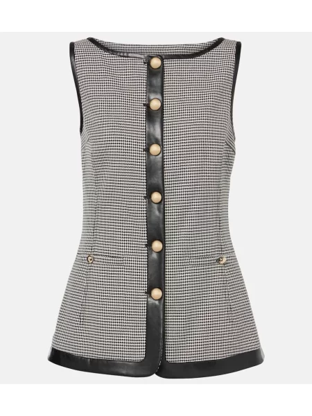 Vestă Simkhai din piele în carouri