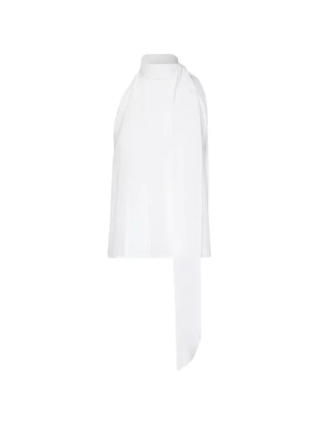 Bluză Max Mara cu legături cu gât halter alb
