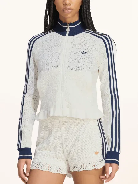 Adidas Originals Pletený Svetr S Galonovými Pruhy krémová / tmavě modrá