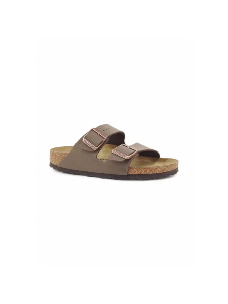 Klapki Birkenstock skórzane brązowe