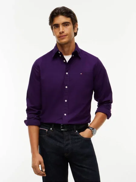 Tommy Hilfiger Cămașă Solid Heritage violet