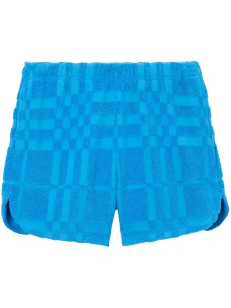 Pantaloni scurți Burberry în carouri până la genunchi albastru