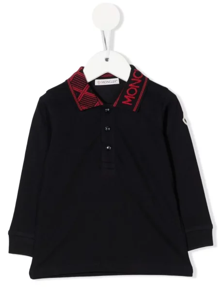 Koszulka polo dziecięca Moncler Enfant niebieska