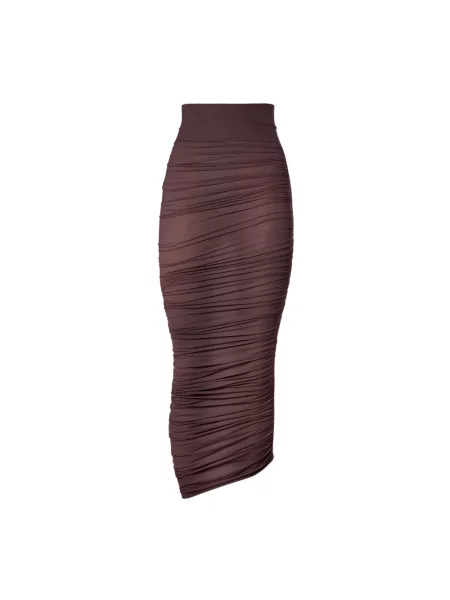 Spódnica Wolford drapowana z drapu fioletowa