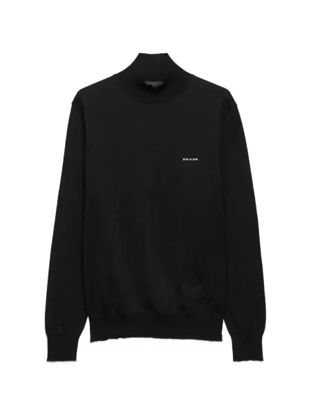 Haftowany golf golf Prada czarny