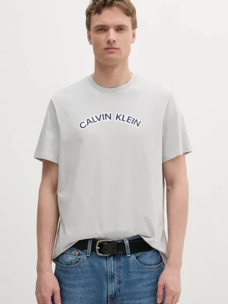 Calvin Klein Jeans póló nyomott mintás szürke