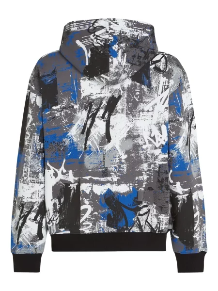 Hoodie Karl Lagerfeld Jeans με σχέδιο με αφηρημένο print γκρι