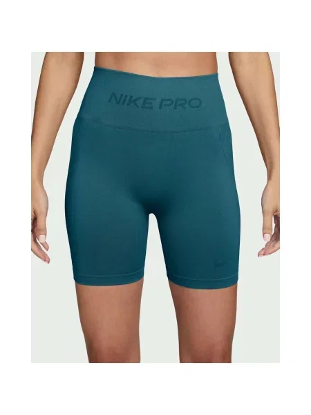 Krótkie legginsy Nike Pro Seamless Dri-FIT niebieskozielone XXS niebieskie