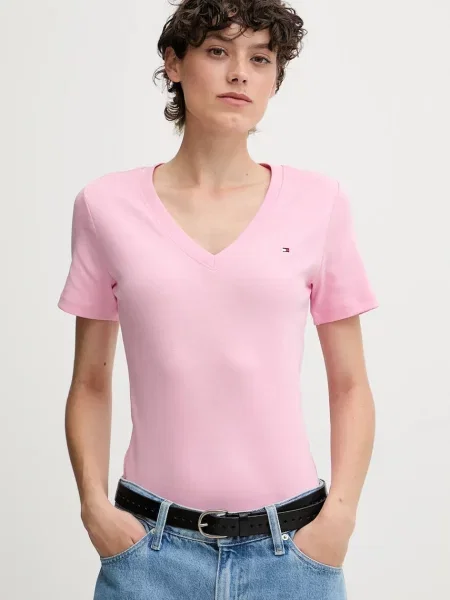 Тениска Tommy Hilfiger дамска розово