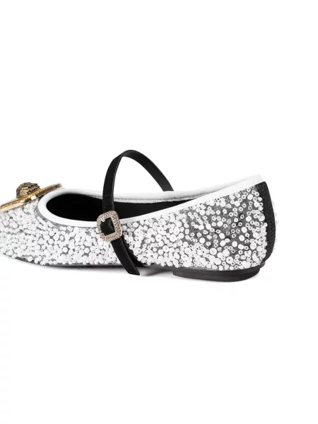 Μπαλαρίνες Kurt Geiger London με παγιέτες με αγκράφα ασημί