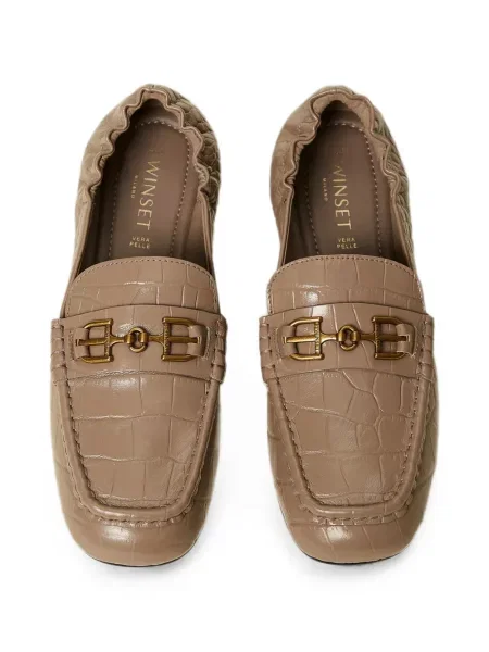 Mocasini Twinset din piele cu imagine