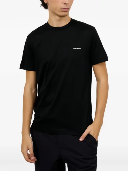 Тениска Emporio Armani с принт черно