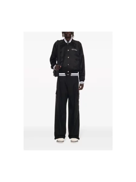 Haftowany satynowy kurtka bomber Off-white biały
