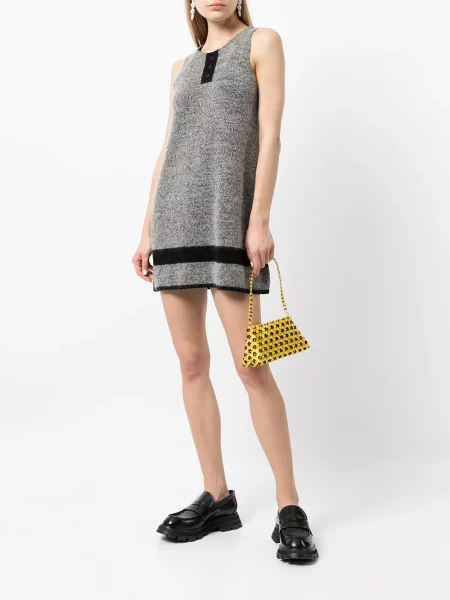 Megzta kostiumas mini mini suknelė Onefifteen pilka