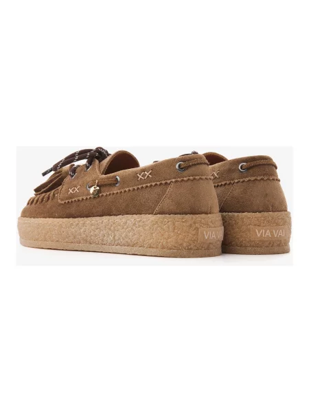 Loafersy Via Vai skórzane brązowe