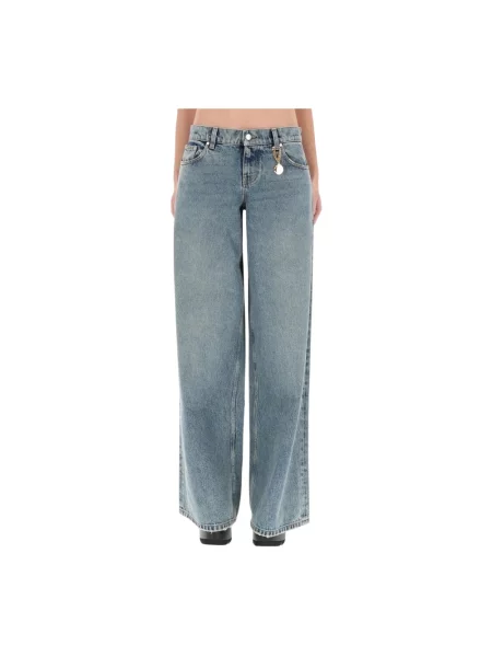 Szerokie jeansy Stella Mccartney z wysoką talią niebieskie