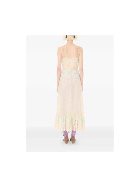 Lniana sukienka maxi Valentino żółta