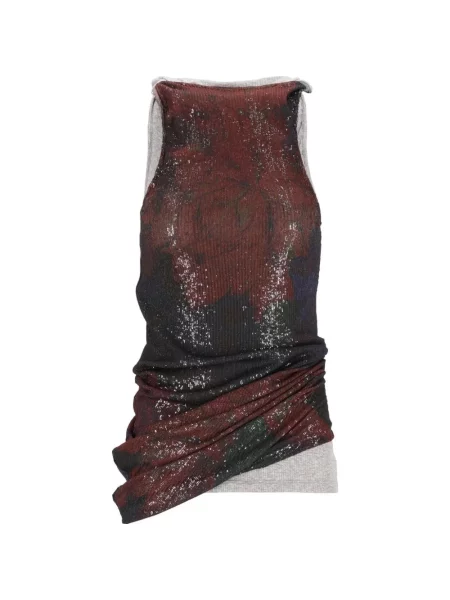 Top Maison Margiela cu imagine drapat gri