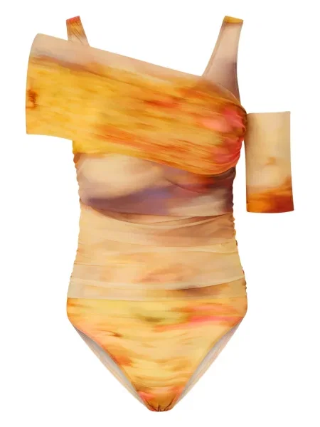 Body Pinko cu imagine cu imprimeu abstract galben
