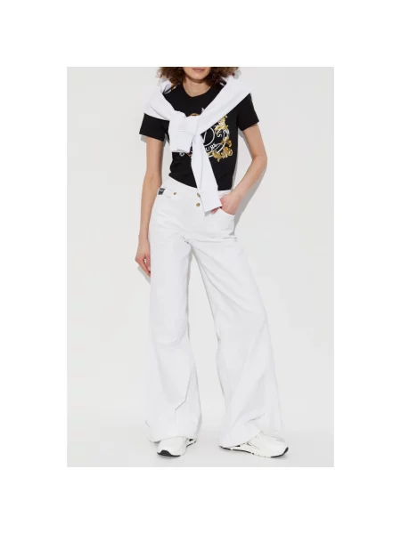 Koszulka Versace Jeans Couture z nadrukiem czarna