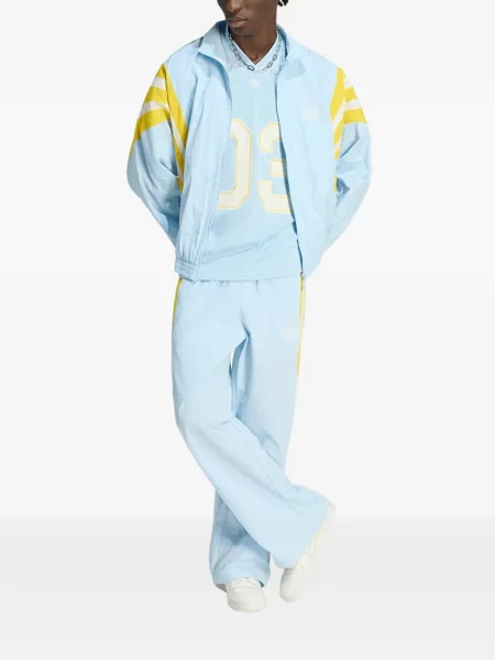 Pantaloni Adidas cu broderie alergare albastru