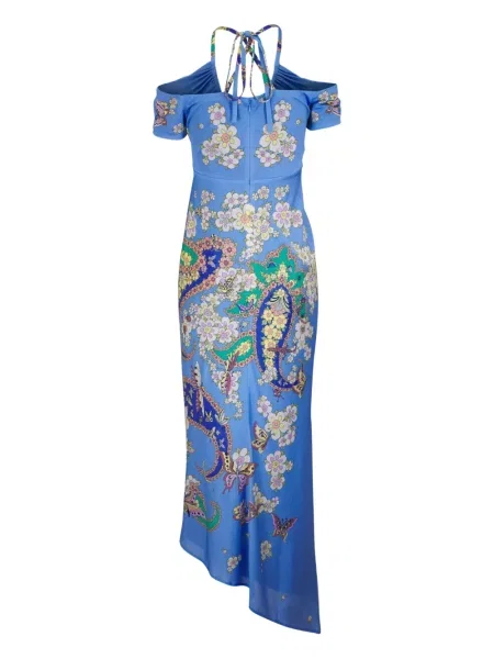 Rochie Etro cu gât halter de costum albastru