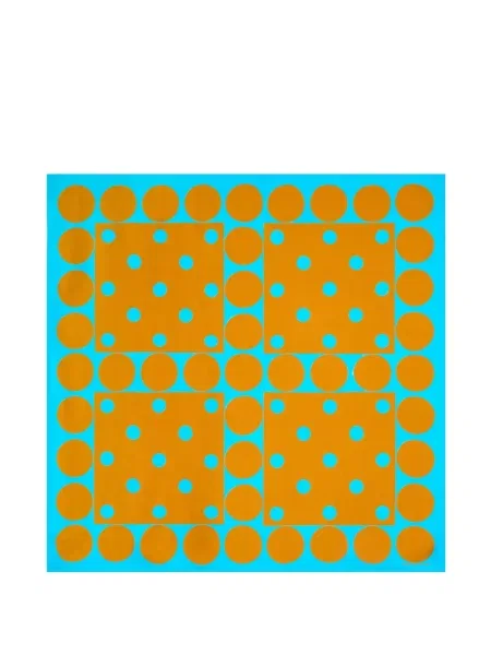 Szal Dries Van Noten w grochy niebieska